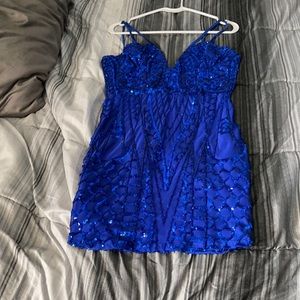 Royal blue skin tight short dress